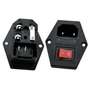 Prise industrielle électrique IEC 320 60320 C14 avec interrupteur à fusible AC-01, courant nominal 10A/15A, tension nominale 125V - Product Image 5