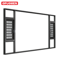 Fenêtres à battants en aluminium modernes et minimalistes, grand format, double vitrage, cadre pour chambre à coucher, salon, hôtel, appartement, persiennes horizontales