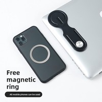 Support magnétique double écran pour ordinateur portable et téléphone – Fixation latérale magnétique double pour téléphone et moniteur d'ordinateur portable – Support d'extension à clipser
