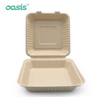 Boîte à emporter personnalisée de 1500 ml, directement de l'usine, en pulpe de canne à sucre biodégradable, conteneur alimentaire pour restaurant, jetable, pour emballage de déjeuner à emporter