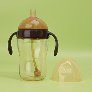 ขวดป้อนนมซิลิโคนสำหรับเด็กปราศจากสาร BPA เป็นมิตรต่อสิ่งแวดล้อม240มล. ขวดหัดดื่มสำหรับเด็กเกรดอาหารมีลวดลาย - Product Image 2