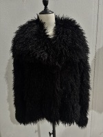 Manteau en fausse fourrure bouclée pour femme, manches longues, devant ouvert, style shaggy, veste d'hiver en peluche, vente en gros OEM