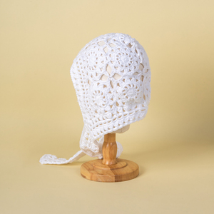 Cross-Biên Giới Dệt Tay Nghệ Thuật Dệt Kim Mũ Hollow Thiết Kế Hoa Với Áo Thun Casual Crochet Hat - Product Image 3