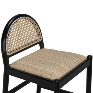 Peter Counter <b>Stool</b> - <b>Wood</b> and Woven/Wicker/Rattan/Cane Durable High Bar <b>Stool</b> for Home Bar & Dining Room - Product Image 2