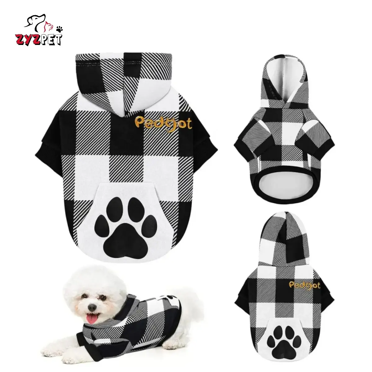 ZYZ PET小型犬用屋外犬用セーター、犬用防寒ジャケット、小型犬用防風犬服スノースーツフグコート