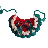Zoyi Pet Christmas Cat Drool Bib, Écharpe pour animaux de compagnie en laine tissée à la main, mignonne, pour chiens et chats, décoration de Noël, collier pour animaux de compagnie