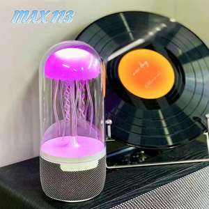 Mini Wireless <b>Charger</b> RGB LED Lights MAX113 Voice Control 15W Output Power ABS Material BT Rhythm Night Light USB Audio System - Product Image 4