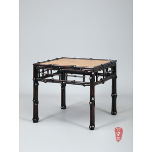 Bamboo Square Tea Table Chinese Style Wood Top Restaurant Furniture Low Table - Product Image 1