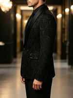 Nouvelle Arrivée Costume de Mariage Homme Formel Smoking Jacquard Revers Châle Blazer Gilet Pantalon Ensembles 3 Pièces pour Hommes