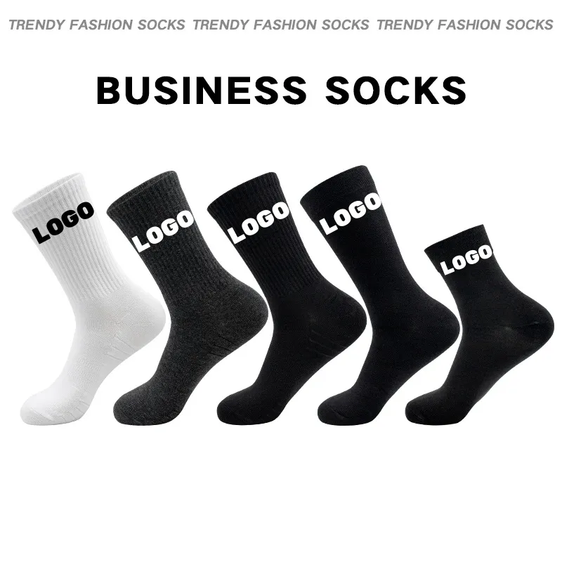 DOM High Quality Breathable Crew Socks Custom Logo Men Sports Socks Custom Cotton Socks