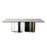 Italiaanse Moderne Meubels Eettafel Sets Luxe 6 Stoelen Gesinterde Stone Keramische Marmeren Eettafel Set