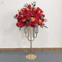 Support de fleurs rond en métal doré de 90 cm de haut, de qualité supérieure, pour centres de table et décorations de mariage et de fête (vente en gros)