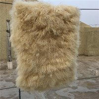 Fourrure animale brute, laine longue bouclée, tissu en fourrure de mouton de Mongolie