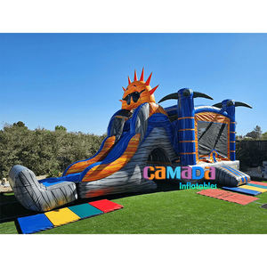 Château gonflable bleu sur le thème du soleil et <span class=keywords><strong>ballon</strong></span> de <span class=keywords><strong>plage</strong></span>, maison de saut avec toboggan, château gonflable pour enfants, maison de saut pour fête - Product Image 6