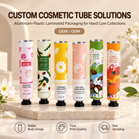 Tubes d'emballage pour crème pour les mains en aluminium et plastique, finition mate, impression UV personnalisée, contenants vides avec bouchons à vis