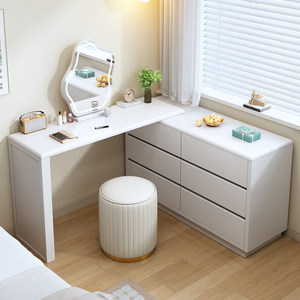 Solid Wood Dressing <b>Table</b> With Lighted Mirror Chest Of Drawers Bedroom Vanity Desk Storage Cabinet Corner Office Furniture - Product Image 4