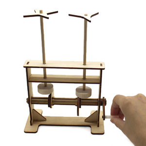 Modelo de elevador de manivela de madera, kit de experimentos científicos para niños, juguete educativo, herramienta de aprendizaje STEM, edad de 7 a 9 años - Product Image 1