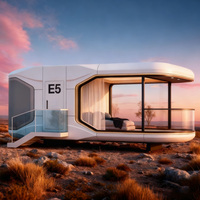 Vente chaude Maison préfabriquée en acier préfabriquée en forme de capsule spatiale Conteneur d'expédition Hôtel Maison de vacances miniature personnalisée Bureau pour complexe hôtelier