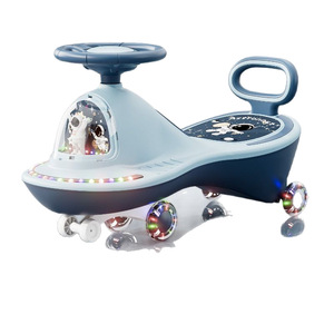 Voiture à bascule en plastique pour enfants de 1 à 3 ans et de 3 à 6 ans, deux places, deux roues silencieuses et clignotantes, unisexe, anti-basculement - Product Image 1