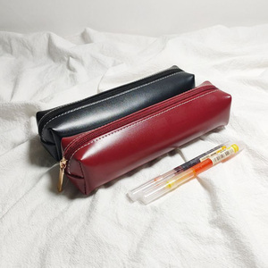 Astuccio in Pelle PU Stile Giapponese Grande Capacità Tinta Unita Resistente allo Sporco Borsa per Cancelleria Astuccio Porta Pennelli Cosmetici - Product Image 1