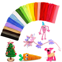Tiges en chenille multicolores 8mmx30cm personnalisées en fibre et métal, 100 pièces/paquet pour loisirs créatifs, paniers Saint-Valentin/Pâques