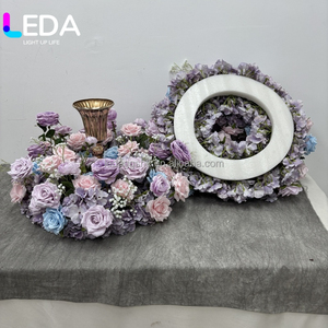พวงดอกไม้สีชมพูบานเย็นคุณภาพสูง LEDA สำหรับตกแต่งงานแต่งงาน งานปาร์ตี้ และบ้าน ขายส่ง - Product Image 4