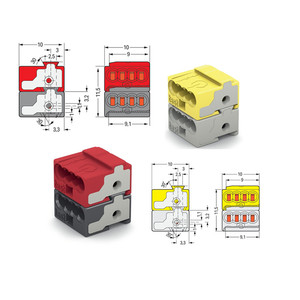 Wagos 243-211 đỏ và đen 243-212 vàng và trắng KNX/eib xe buýt khối thiết bị đầu cuối - Product Image 4
