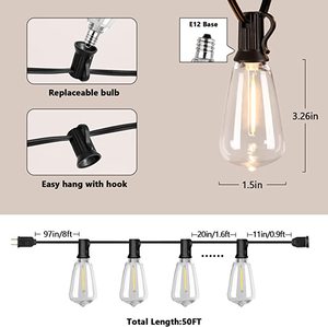 <span class=keywords><strong>หลอด</strong></span><span class=keywords><strong>ไฟ</strong></span>พลังงานแสงอาทิตย์ IP65กลางแจ้งแบบสาย E26สำหรับสวนบ้านกันน้ำระดับไฮเอนด์โคม<span class=keywords><strong>ไฟ</strong></span>โซล่าเซลล์125 - Product Image 6