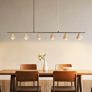 Lampada a Sospensione JACKSUN in Travertino Giallo Retrò, <span class=keywords><strong>Lampadario</strong></span> Lineare Wabi-Sabi per Cucina, Sala Artigianale e Bar - Product Image 2