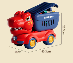 Dropshipping Shopify Dinosaur Building Block <b>Car</b> Kids Large Particle Puzzle Assembly <b>Push</b> Pull Duck Toy Gift - Product Image 6
