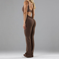 Vêtements de sport personnalisés en gros, tenues de gym, ensembles de fitness, combinaison de yoga évasée, ensemble de yoga une pièce, combinaison de yoga pour femme