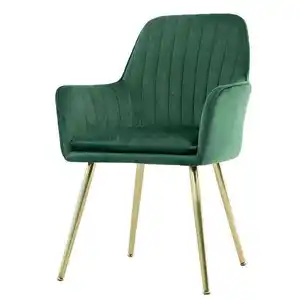Manufacturer Supplier Cheap Price Comfortable Velvet Chairs Metal Legs Dining Chair