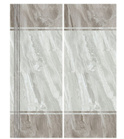 Carreaux d'escalier en porcelaine émaillée gris style moderne Colorsun, texture imitation pierre, bord doré poli, design intérieur, brique réfractaire