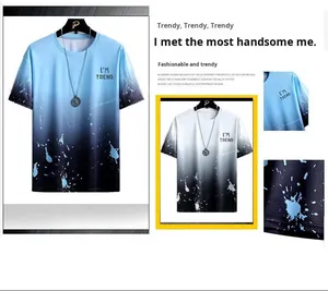 Trajes <span class=keywords><strong>para</strong></span> hombre, moda de verano, poliéster, fino, informal, transpirable, camiseta deportiva estampada de manga corta + pantalones cortos, conjunto de baloncesto - Product Image 4
