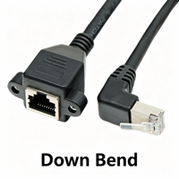 Câble d'extension réseau RJ45 mâle vers femelle Cat5e avec oreilles de fixation à vis, câble Ethernet LAN à montage sur panneau