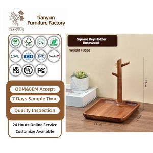 Boîte <span class=keywords><strong>de</strong></span> rangement <span class=keywords><strong>de</strong></span> <span class=keywords><strong>bureau</strong></span> élégante et moderne à deux niveaux en bois écologique personnalisable, organisateur multifonctionnel pour clés et bijoux - Product Image 1