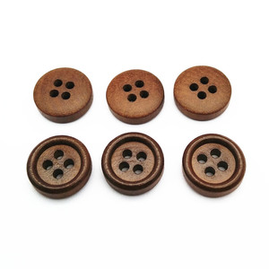 Nút gỗ 11.5mm 18L màu nâu sẫm, nút gỗ 4 lỗ, nút gỗ Áo - Product Image 4
