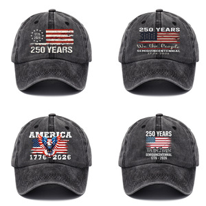 ABD 250. Yıldönümü Yıkanmış Beyzbol Şapkası 1776-2026 Vatansever Bayrak Kartal Baskılı Retro Eskitilmiş Şapka - Product Image 1