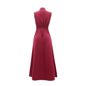 เดรสยาวทรงเอแขนกุดสีพื้นเรียบหรูสำหรับผู้หญิง - Product Image 5