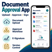 Développement d'applications de gestion de documents personnalisées pour iOS et Android avec processus d'approbation de documents et téléchargement de documents LionCreate