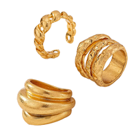 Ensemble de bagues à bulles à la mode pour femmes bijoux empilés dorés avec design de base anneaux empilables à la mode