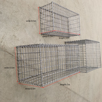 Gabion carré durable 1x1x1m, diamètre du fil 6mm, maille 50x50mm, en treillis soudé, pour clôture de jardin et mur paysager