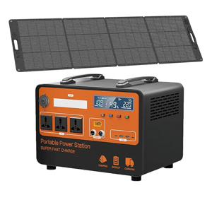 Alimentation d'urgence 1000W - Batterie externe portable 1800Wh Lithium-Ion à onde sinusoïdale pure avec télécommande, panneau solaire et onduleur de voiture - Product Image 1