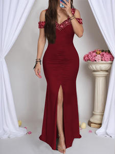 2026 Elegantes Damen-Abendkleid mit Strass und Schlitz, gerafftem Design für Abschlussbälle, Hochzeiten und festliche Anlässe - Product Image 5