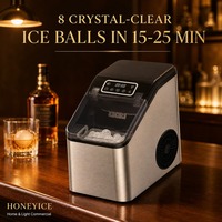 Machine à glaçons sphériques électrique pour l'Asie du Sud-Est SC-6203, 8 boules de glace de 3 cm, 15/25 min, libération automatique, <60 dB, en acier inoxydable, usage domestique