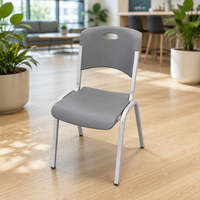 Chaise de classe en plastique empilable durable, facile à nettoyer, chaise de réunion de bureau en plastique PP