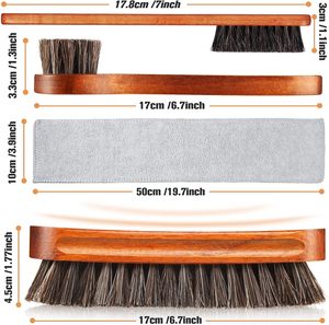 Crin de cheval brillant microfibre chiffon à chaussures vernis applicateurs daim nettoyant brosse Kit pour chaussures en cuir et soins des bottes - Product Image 3