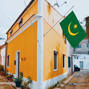 3x5Ft High Quality Triple/Double Layer Plus Blackout Cloth 100D Polyester Fabric Country Flag Mauritania Country - Product Image 3