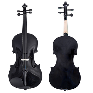 Violín Acústico Negro 4/4-1/8 para Estudiantes Principiantes con Arco Redondo, Puente y Estuche Triangular <span class=keywords><strong>de</strong></span> Espuma - Product Image 3