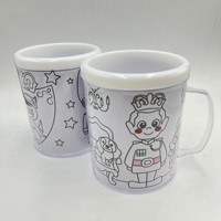 Bouteille d'eau pour enfants à peindre soi-même, gobelet à eau sans BPA, logo personnalisé, gobelet à dessin avec papier, gobelet à eau transparent